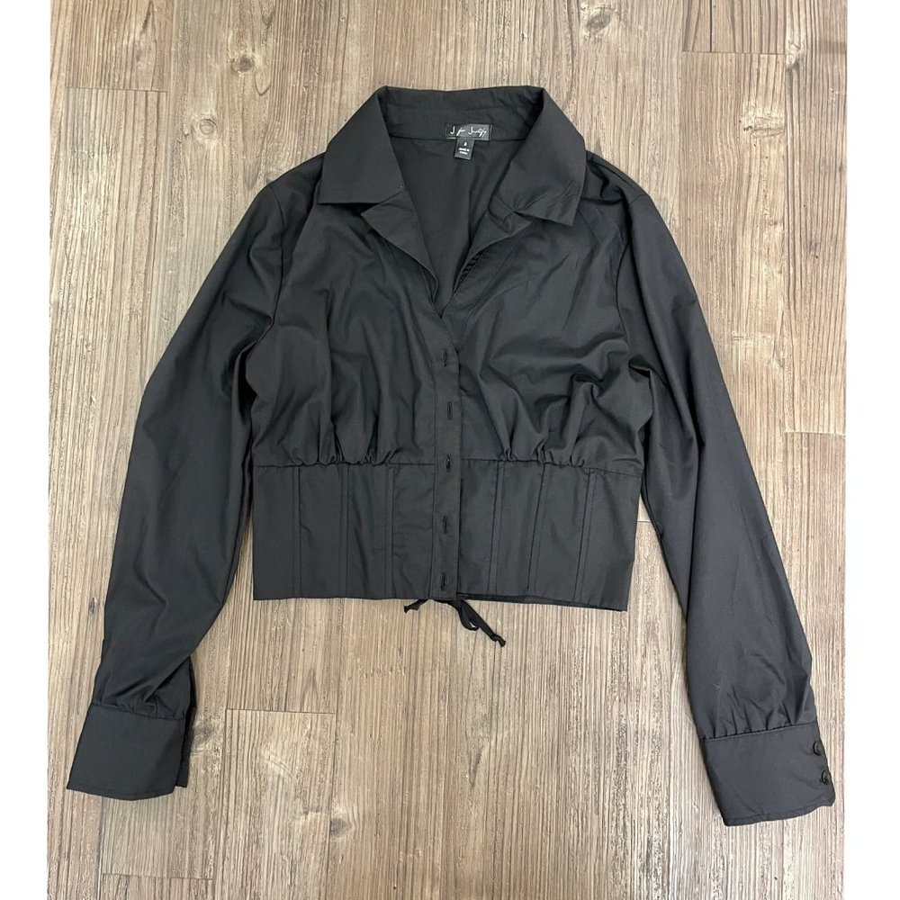 Black Cropped Button-down Blouse/ Size S/ NEW